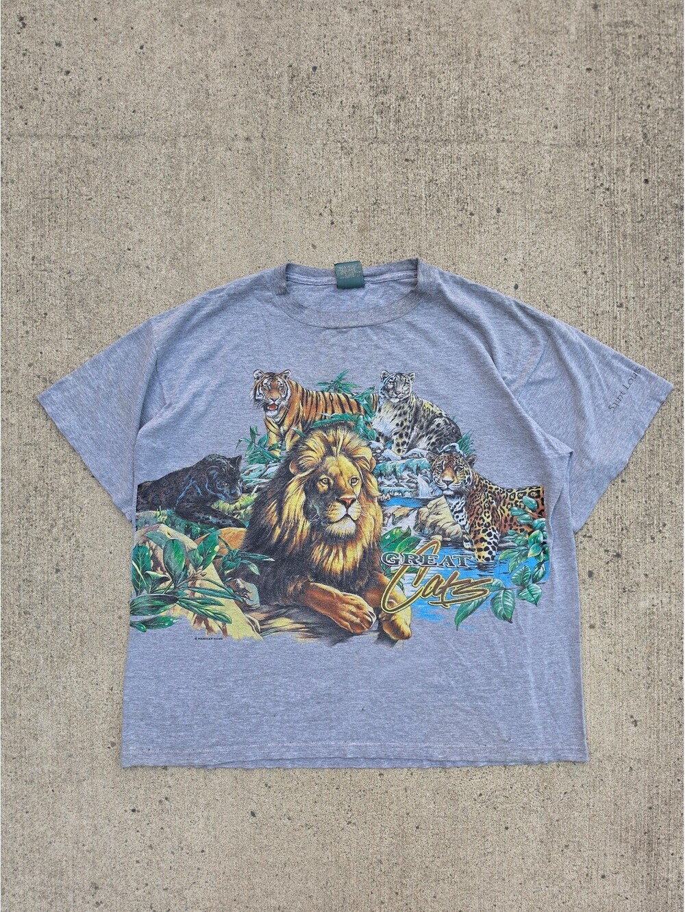 VINTAGE 90's RETURN TO THE RAIN FOREST HABITAT GRAY T-SHIRT SZ XL DISTRESSED